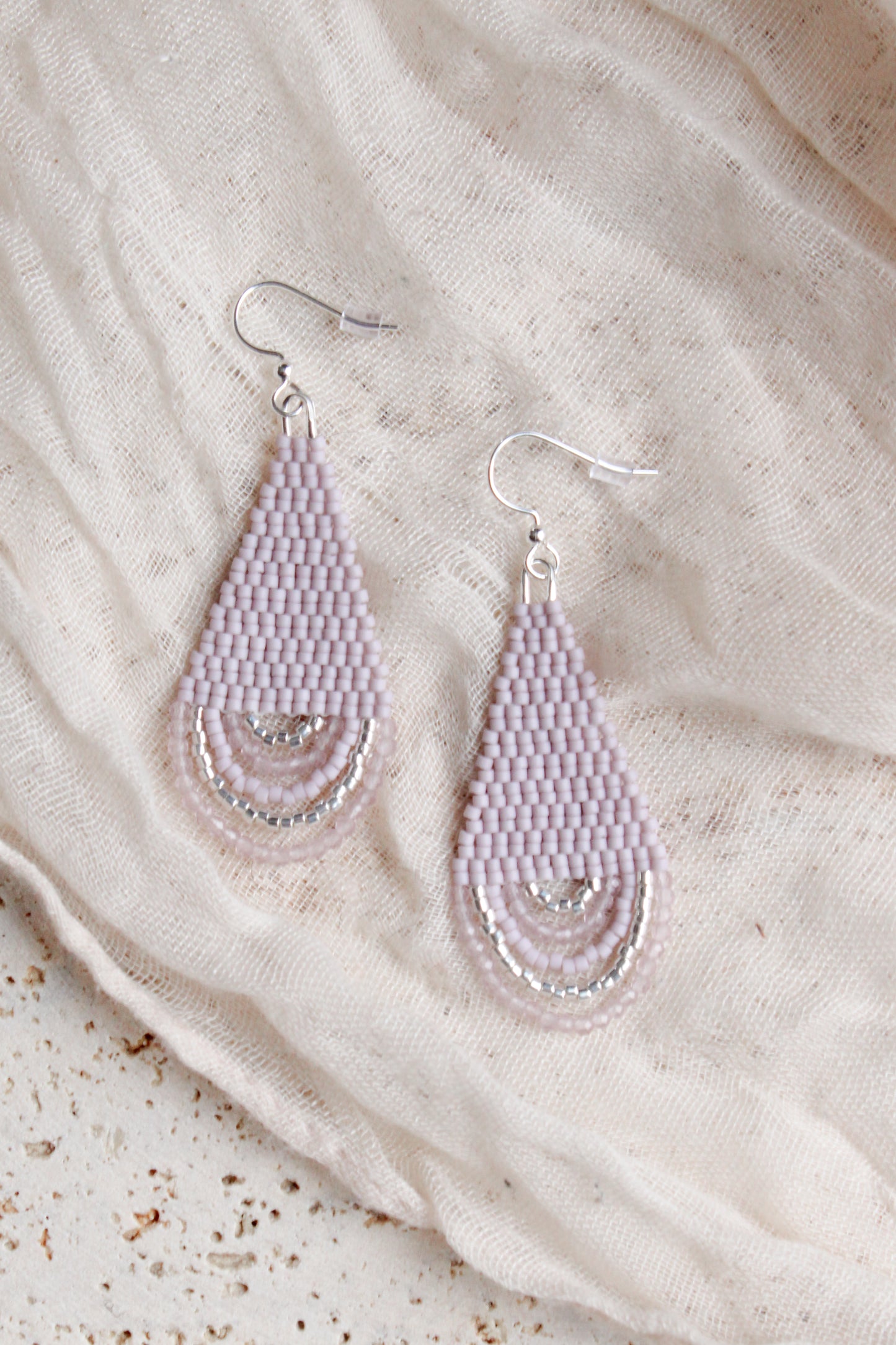 Mauve + Amethyst Drop Earrings