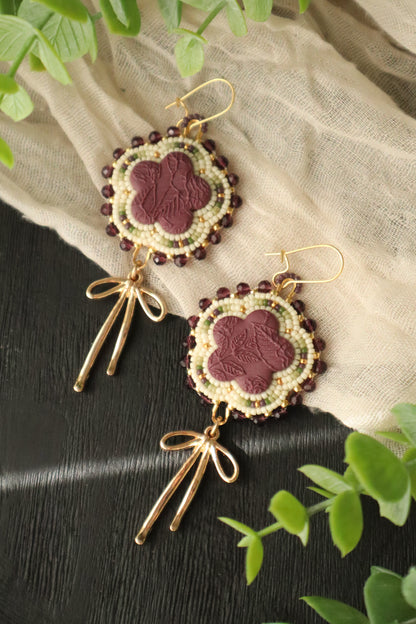 Plum + Buttercream Earrings