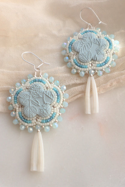Blue + Cream Earrings