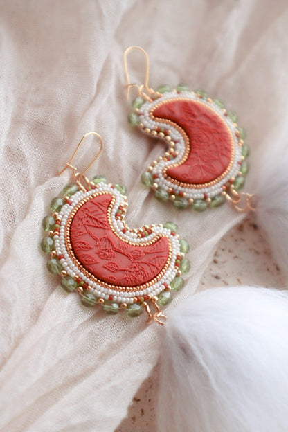 Moon Beaded earrings
