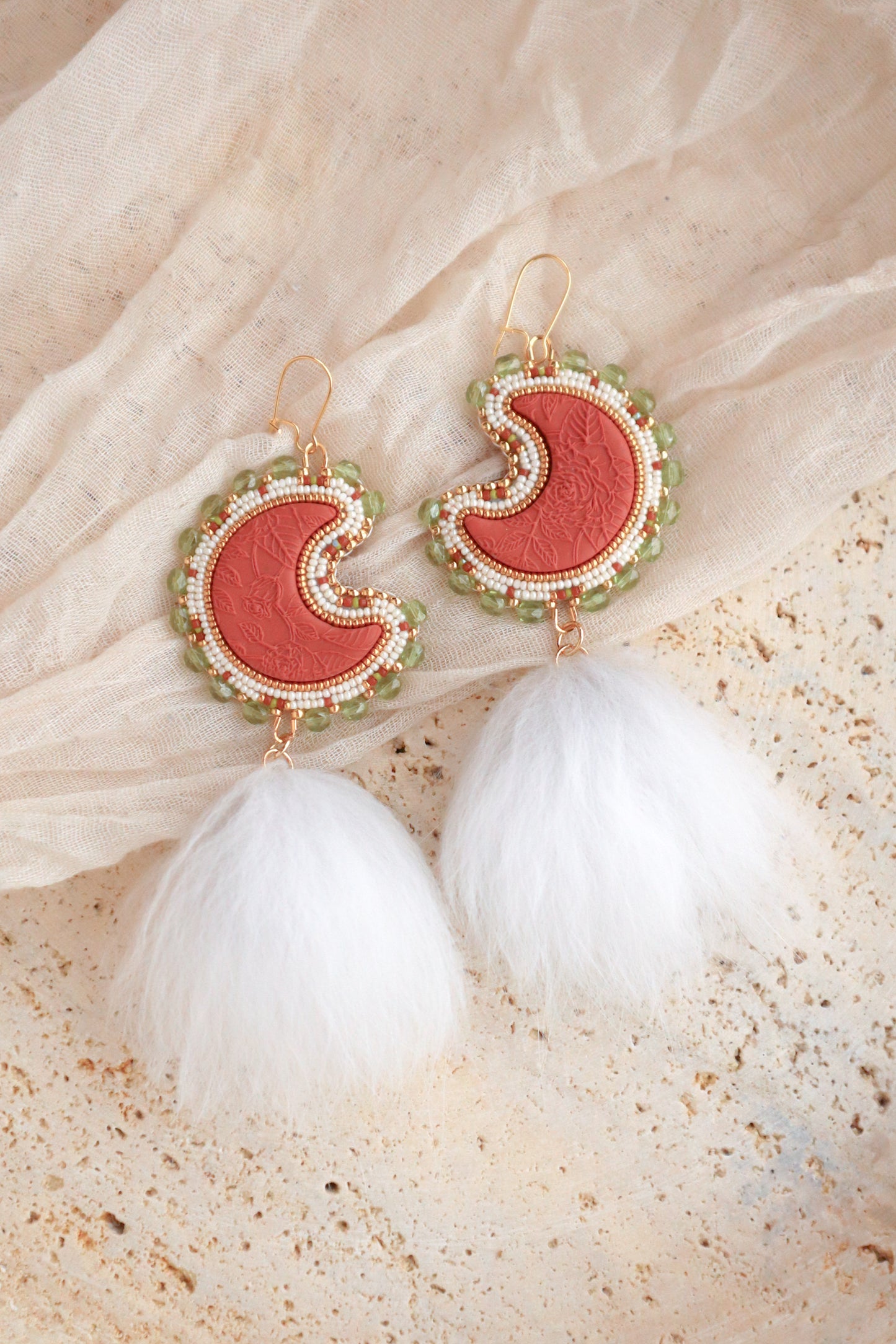 Moon Beaded earrings