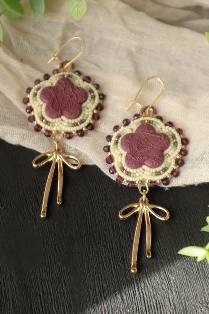 Plum + Buttercream Earrings