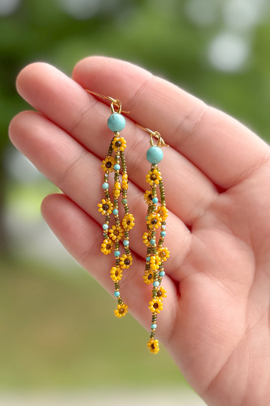 Yellow Flower Earrings