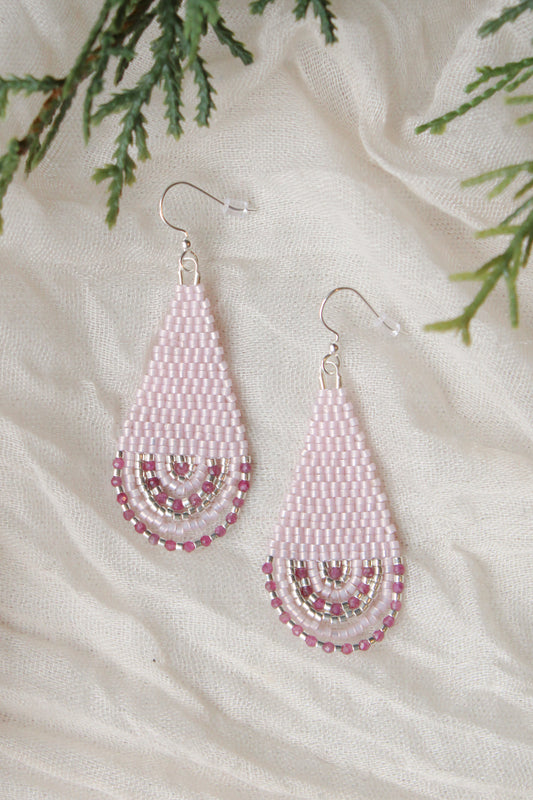Light Pink + Ruby Drop Earrings