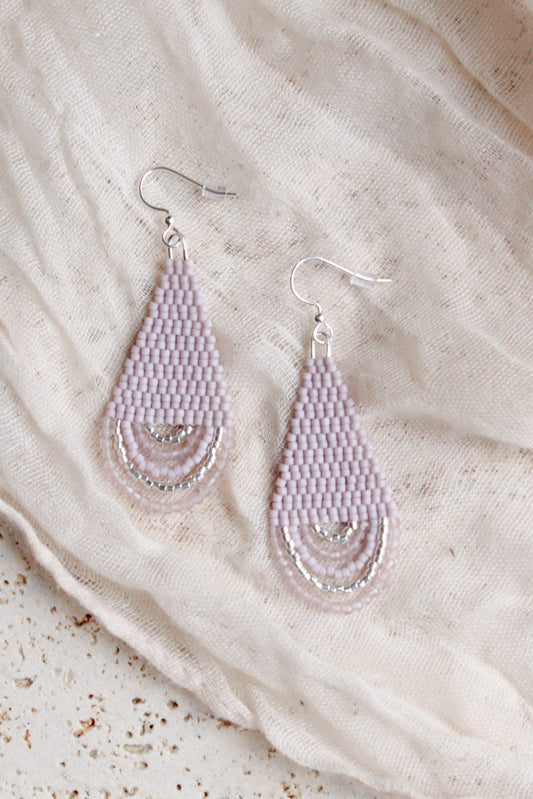 Mauve + Amethyst Drop Earrings