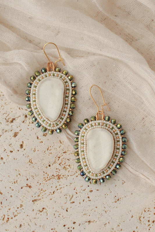 Deer Antler Earrings | Cream + Olive