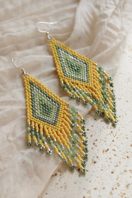 Pineapple + Jade Earrings