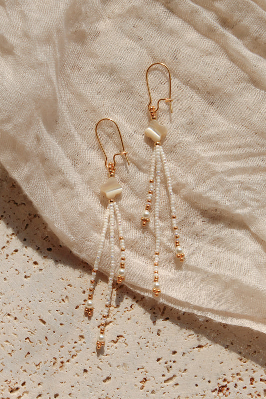Cream + Shell Earrings