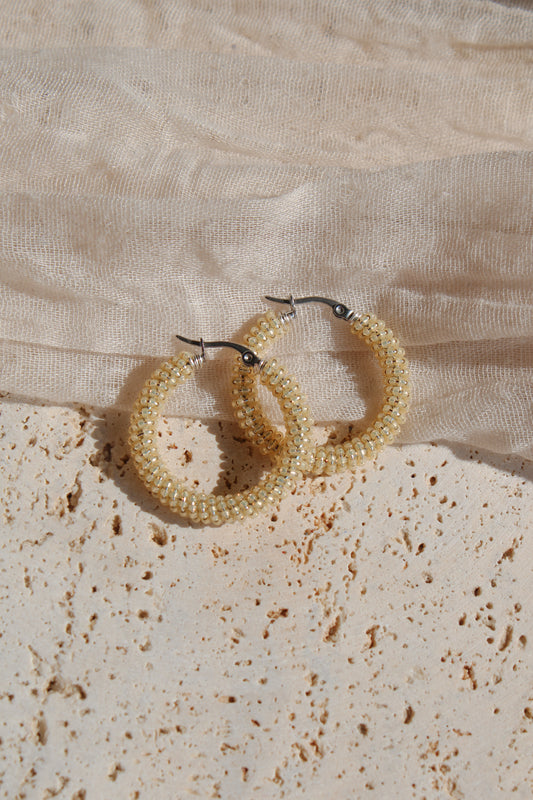 Silver Lined Yellow Hoops